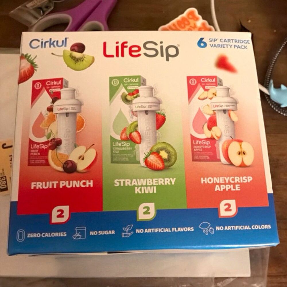 Cirkul LifeSip Water Enhancer 6-Pack 0 Cal No Sugar Fruit Punch Kiwi Apple